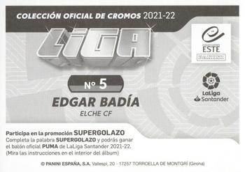 2021-22 Panini LaLiga Santander Este Stickers #5 Edgar Badía Back