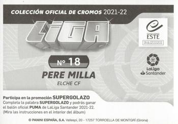 2021-22 Panini LaLiga Santander Este Stickers #18 Pere Milla Back