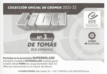 2021-22 Panini LaLiga Santander Este Stickers #3 De Tomás Back
