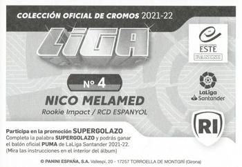 2021-22 Panini LaLiga Santander Este Stickers #4 Nico Melamed Back