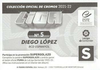 2021-22 Panini LaLiga Santander Este Stickers #5 Diego López Back