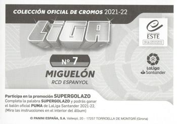 2021-22 Panini LaLiga Santander Este Stickers #7 Miguel Juan Llambrich Back