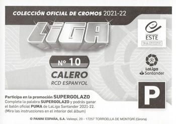 2021-22 Panini LaLiga Santander Este Stickers #10 Calero Back