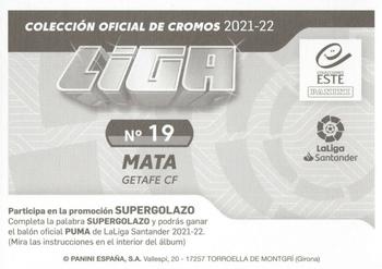 2021-22 Panini LaLiga Santander Este Stickers #19 Mata Back