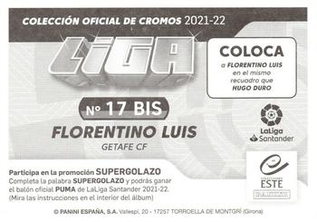 2021-22 Panini LaLiga Santander Este Stickers #17 BIS Florentino Luis Back