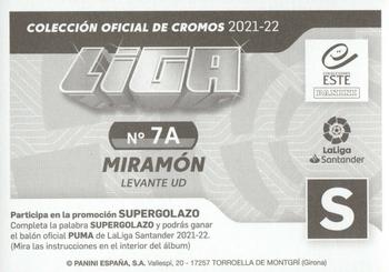 2021-22 Panini LaLiga Santander Este Stickers #7A Miramon Back