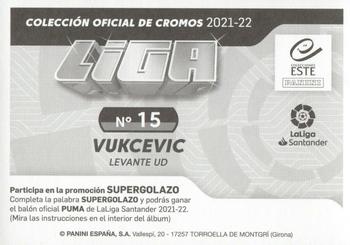 2021-22 Panini LaLiga Santander Este Stickers #15 Vukcevic Back