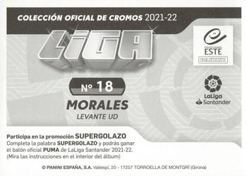 2021-22 Panini LaLiga Santander Este Stickers #18 Jose Luis Morales Back