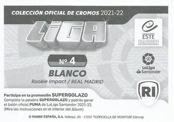 2021-22 Panini LaLiga Santander Este Stickers #4 Blanco Back