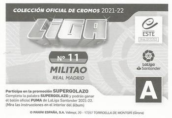 2021-22 Panini LaLiga Santander Este Stickers #11 Eder Militao Back
