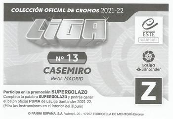 2021-22 Panini LaLiga Santander Este Stickers #13 Casemiro Back