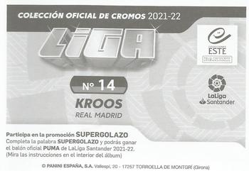 2021-22 Panini LaLiga Santander Este Stickers #14 Toni Kroos Back