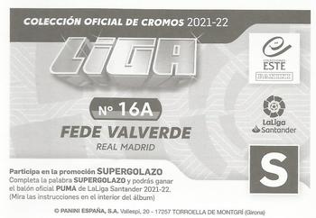 2021-22 Panini LaLiga Santander Este Stickers #16A Fede Valverde Back