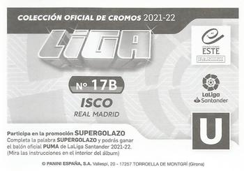 2021-22 Panini LaLiga Santander Este Stickers #17B Isco Back