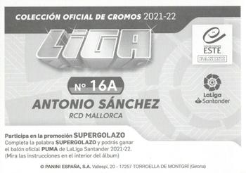 2021-22 Panini LaLiga Santander Este Stickers #16A Antonio Sánchez Back