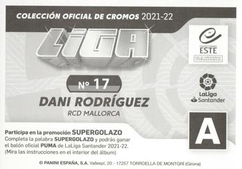 2021-22 Panini LaLiga Santander Este Stickers #17 Dani Rodríguez Back