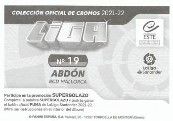 2021-22 Panini LaLiga Santander Este Stickers #19 Abdón Back
