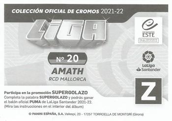 2021-22 Panini LaLiga Santander Este Stickers #20 Amath Back