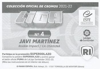 2021-22 Panini LaLiga Santander Este Stickers #4 Javi Martínez Back