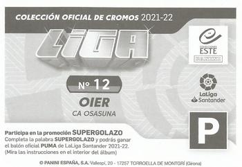 2021-22 Panini LaLiga Santander Este Stickers #12 Oier Sanjurjo Back