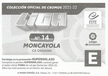 2021-22 Panini LaLiga Santander Este Stickers #14 Moncayola Back