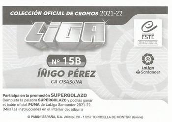 2021-22 Panini LaLiga Santander Este Stickers #15B Iñigo Pérez Back