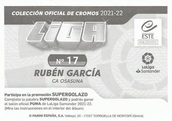 2021-22 Panini LaLiga Santander Este Stickers #17 Rubén García Back