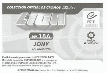 2021-22 Panini LaLiga Santander Este Stickers #18A Jony Back