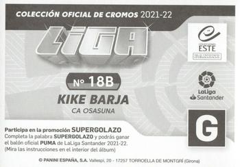 2021-22 Panini LaLiga Santander Este Stickers #18B Kike Barja Back