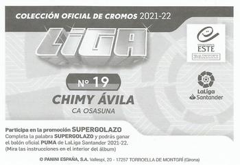 2021-22 Panini LaLiga Santander Este Stickers #19 Chimy Ávila Back