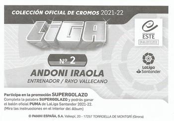 2021-22 Panini LaLiga Santander Este Stickers #2 Andoni Iraola Back