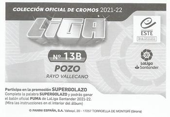 2021-22 Panini LaLiga Santander Este Stickers #13B Pozo Back