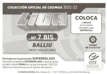 2021-22 Panini LaLiga Santander Este Stickers #7 BIS Balliu Back