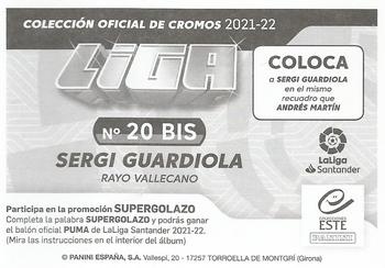 2021-22 Panini LaLiga Santander Este Stickers #20 BIS Sergi Guardiola Back