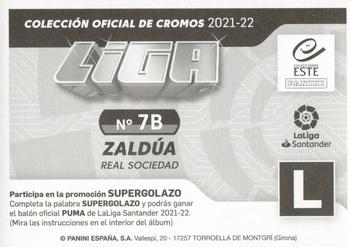 2021-22 Panini LaLiga Santander Este Stickers #7B Zaldúa Back