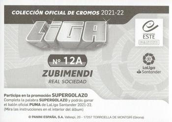 2021-22 Panini LaLiga Santander Este Stickers #12A Martín Zubimendi Back