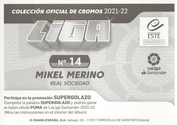 2021-22 Panini LaLiga Santander Este Stickers #14 Mikel Merino Back