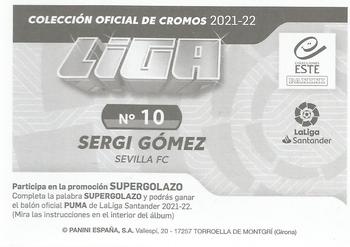 2021-22 Panini LaLiga Santander Este Stickers #10 Sergi Gómez Back