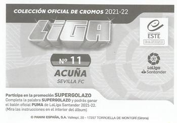 2021-22 Panini LaLiga Santander Este Stickers #11 Marcos Acuña Back