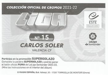 2021-22 Panini LaLiga Santander Este Stickers #15 Carlos Soler Back