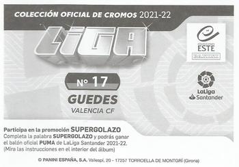 2021-22 Panini LaLiga Santander Este Stickers #17 Guedes Back