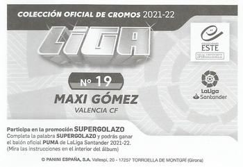 2021-22 Panini LaLiga Santander Este Stickers #19 Maxi Gómez Back