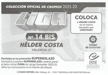 2021-22 Panini LaLiga Santander Este Stickers #14 BIS Hélder Costa Back