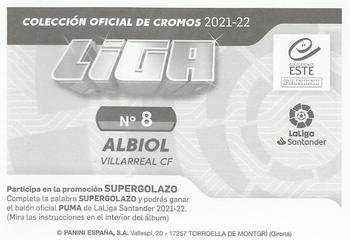 2021-22 Panini LaLiga Santander Este Stickers #8 Albiol Back