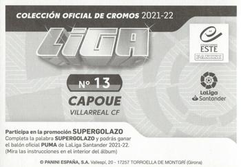 2021-22 Panini LaLiga Santander Este Stickers #13 Capoue Back