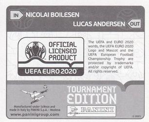 2021 Panini UEFA Euro 2020 Tournament Edition - Panini UEFA Euro 2020 Tournament Edition Updates #165x Nicolai Boilesen Back