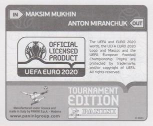 2021 Panini UEFA Euro 2020 Tournament Edition - Panini UEFA Euro 2020 Tournament Edition Updates #225x Maksim Mukhin Back