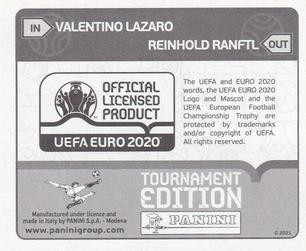 2021 Panini UEFA Euro 2020 Tournament Edition - Panini UEFA Euro 2020 Tournament Edition Updates #249x Valentino Lazaro Back