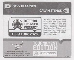 2021 Panini UEFA Euro 2020 Tournament Edition - Panini UEFA Euro 2020 Tournament Edition Updates #286x Davy Klaassen Back