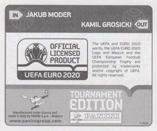 2021 Panini UEFA Euro 2020 Tournament Edition - Panini UEFA Euro 2020 Tournament Edition Updates #470x Jakub Moder Back